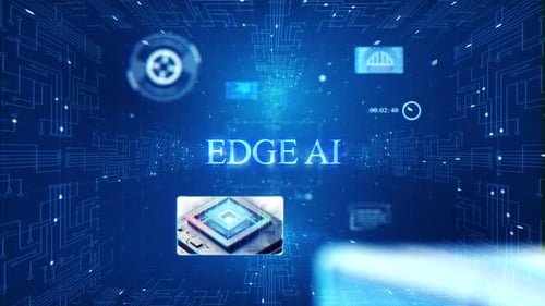 Futuristic Digital Technology Intro with Glowing Circuit Board Animation