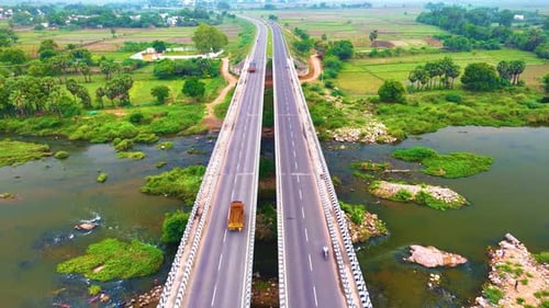 River and Bridge - Aerial Shot - Forwards