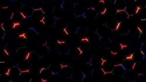 Seamless Loop of Dynamic Glowing Hexagons