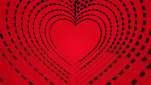 Romantic Red Heart Tunnel Loop Animation Background