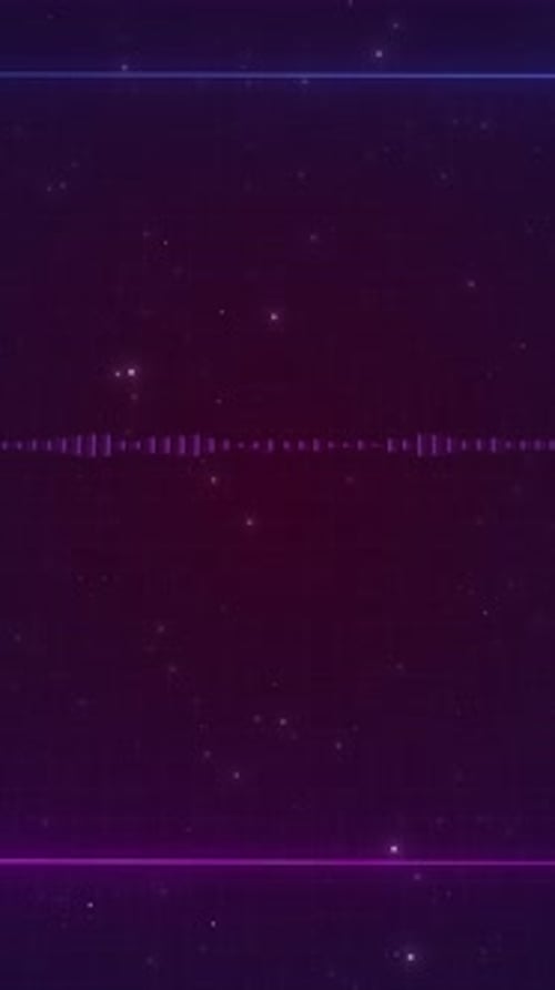 Vertical Neon Grid with Pulsating Sound Waves Background