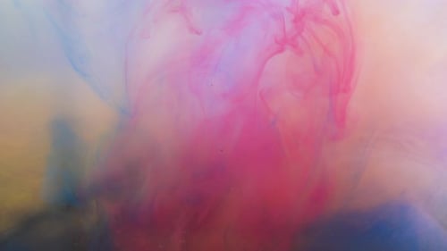 Abstract Swirls of Pink, Blue, and Yellow