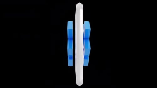 3D Logo Rotation With Blue Geometric Cubes