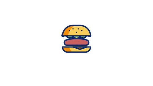 Flat Design Animated Burger Reveal