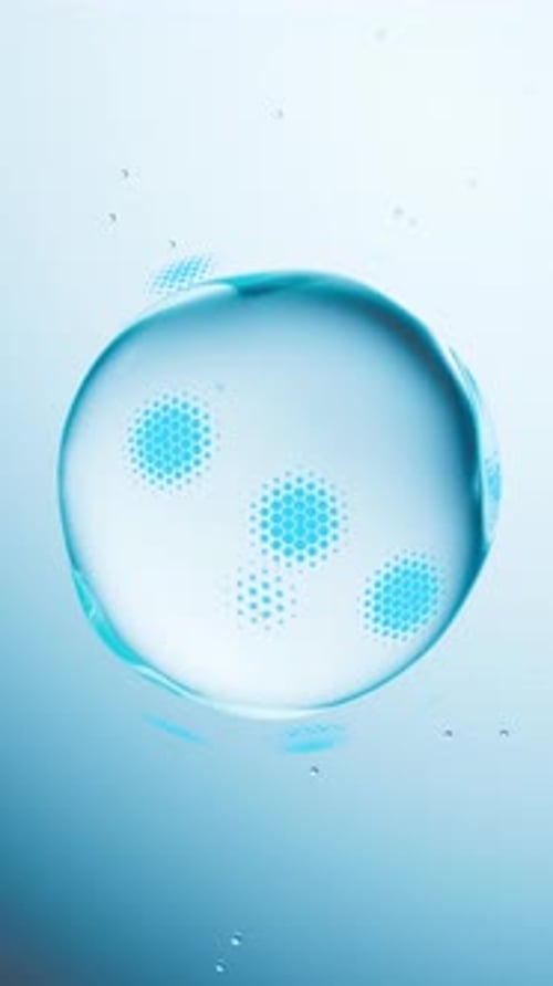 Bulle d'eau protégée par un bouclier contre les particules attaquantes, protection Cyber Shield contre les infections