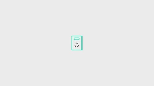 Flat Design Recycling Bin Icon Animation