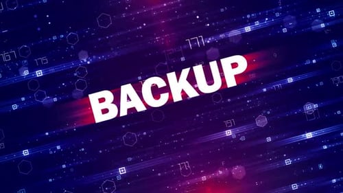 Digital Data Backup Concept Futuristic Text Reveal