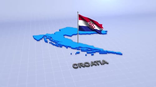 Croatia Map With Flag
