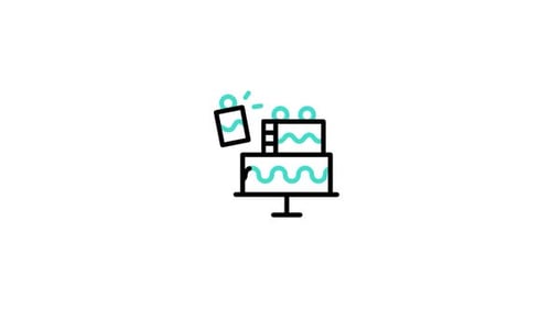 Animated Minimalist Birthday Cake Icon Reveal