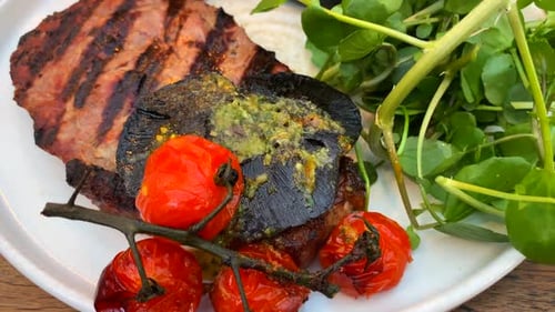 Delicious Steak Plate with Grilled Vegetables