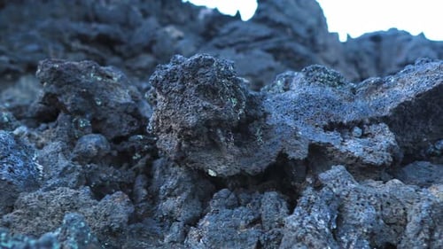 Close Up Black Lava Stone, Dolly Right