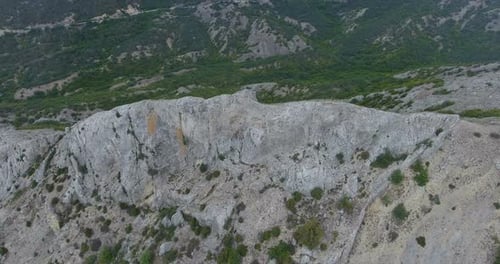 Top View of Mountain Peaks and Forest