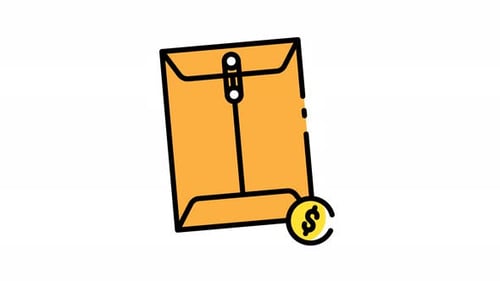 animated letter document vector video design for finance icon video.