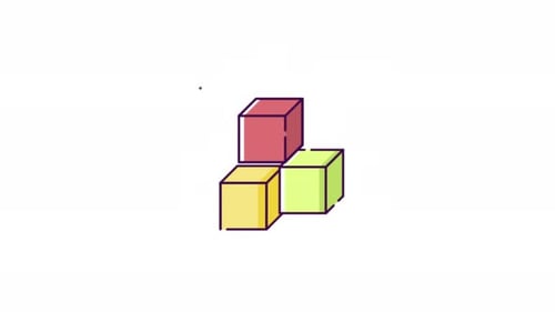 Animated 3D Cubes Stacking and Unstacking Motion Graphic