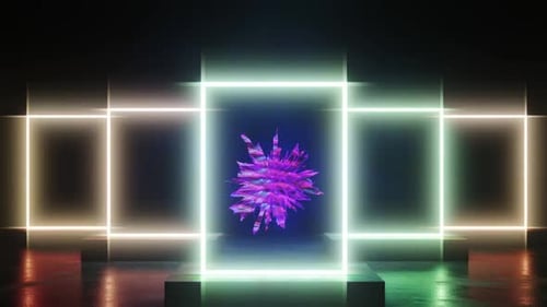 3d render, retrowave VJ futuristic cinematic background, endless loop