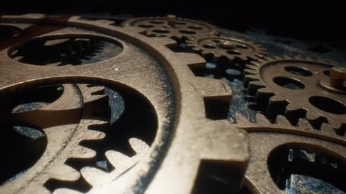 Close Up View of Vintage Gears