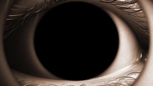 Close-Up of a Human Eye with Dark Pupil