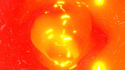 Orange Ring Tunnel With Twinkling Lights Background VJ Loop l 4K