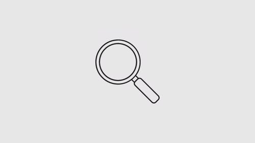 Animated Magnifying Glass Icon Revealing Different Symbols