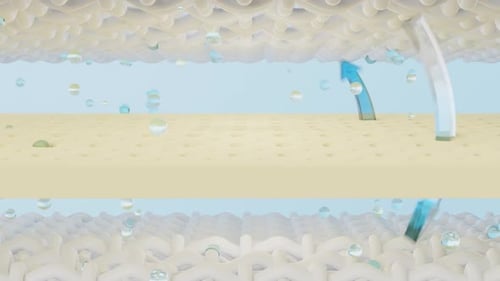 Movimiento abstracto de fluidos a través de material poroso