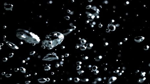 Small Air Bubbles Underwater Filmed on a Highspeed Camera at 1000 Fps