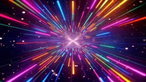 Hintergrund mit abstrakten Neonlicht-Streifen und Hyper-Speed-Motion-Grafik