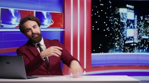 TV Program Host Presenting World News