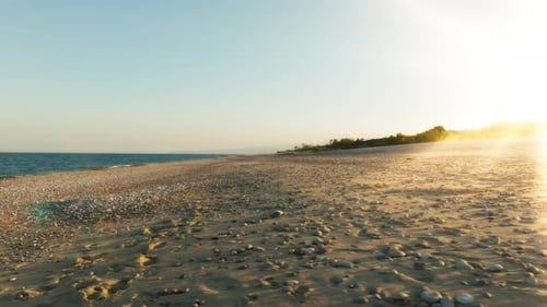 Sandy Beach at Sun Light