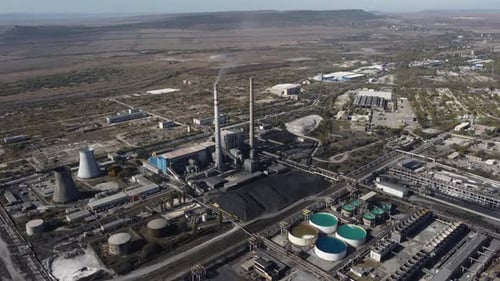 Aerial View of Chemical Plant Power Plant