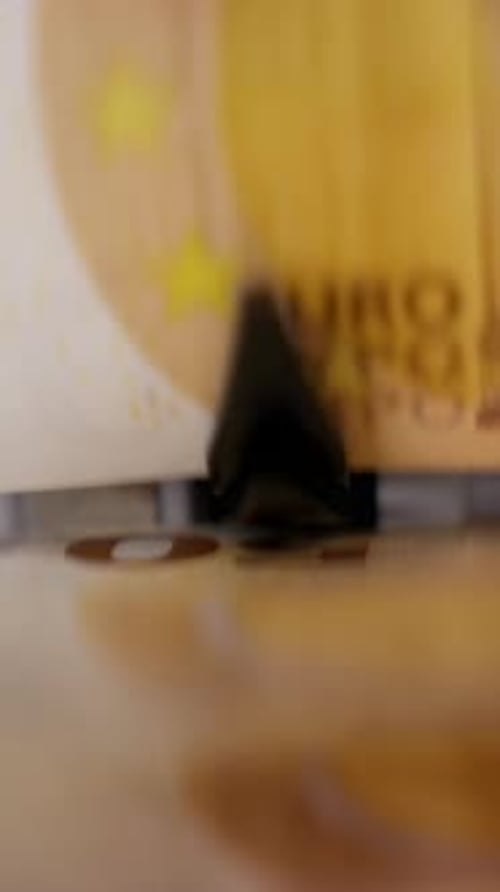 Machine Counting Fifty Euro Banknote Currency