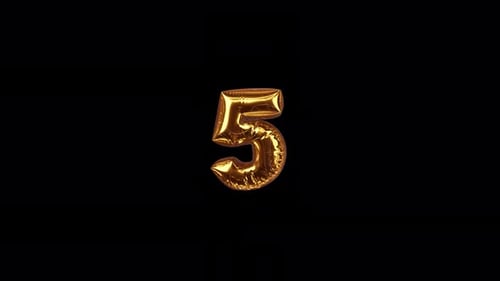 Golden Balloon Numbers Countdown Animation