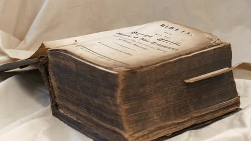 Big Antique Bible, Dolly, Close Up