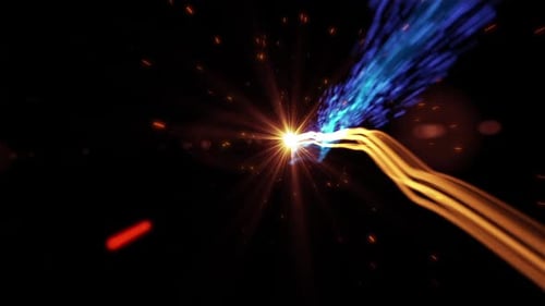 Comet Trail Explosion: Dynamic Space Intro Reveal With Fast Light Streaks And Sparks