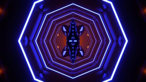 Light Blue And Orange Neon Psychedelic Abstract Strobe Background Vj Loop I 4K
