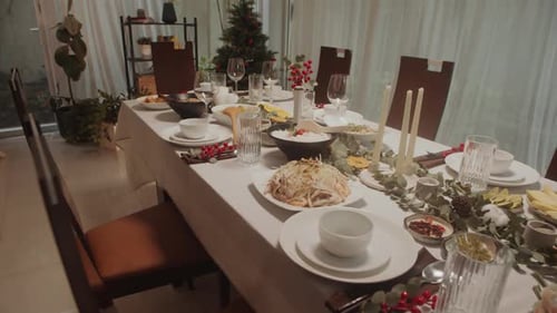 Festive Dining Table Set for a Holiday Gathering