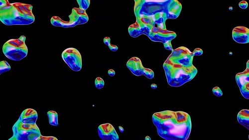 Colorful Abstract Iridescent Liquid Blobs Morphing Animation
