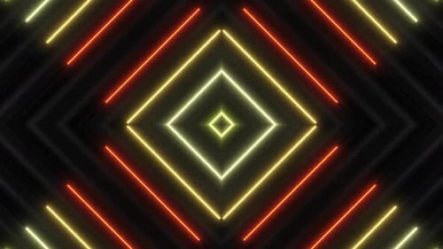 Colorful Abstract Neon Geometric Lines Background Animation