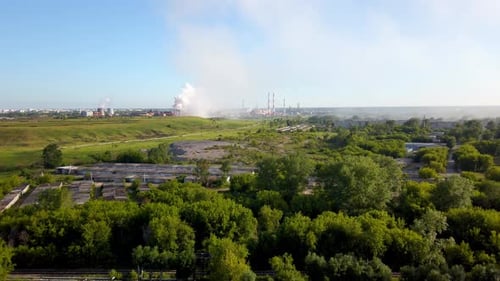 Aerial View of the Plant and Coalfired Thermoelectric Power Plant