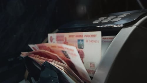 5000 Russian Rubles in Electronic Money Counting Machine Accounting RUB Mortgage
