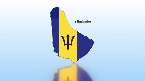 Animated 3D Map of Barbados with Flag and Country Name Reveal