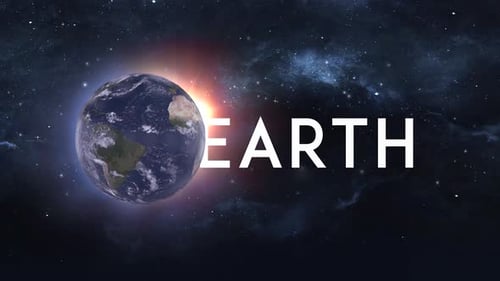 Earth Globe In Space With Text Background 4k Loop