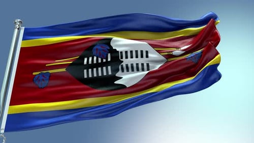 Realistic Eswatini Flag Waving Animation