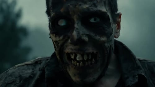 Zombie Creature with Glowing Eyes Turns Head