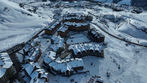 Aerial Shot of a Large Mountain Resort