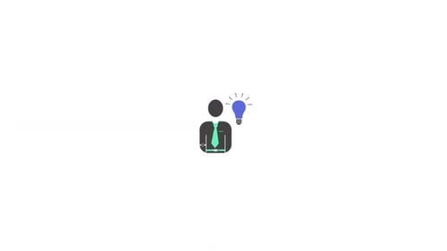 Businessman Idea Lightbulb Flat Design Animation