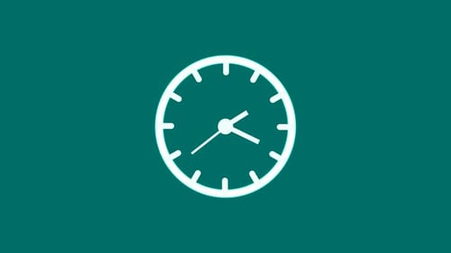 Animated Clock Icon Showing Time Passage