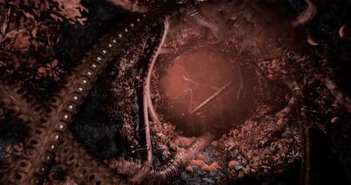 Surreal Organic Alien Structure with Glowing Core Animation