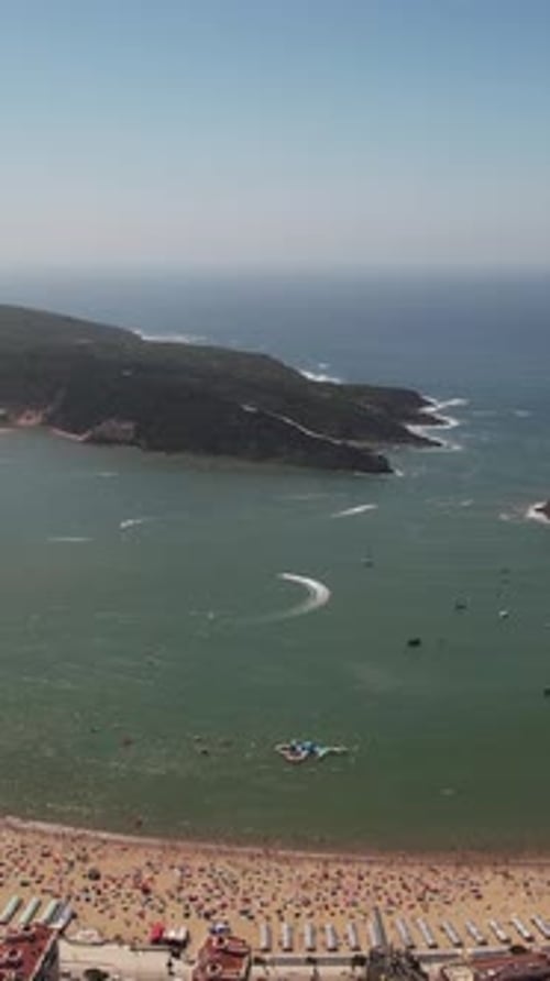 Vertical Video City Beach of São Martinho do Porto, Portugal