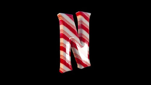 Christmas Candy Cane Letter N Loop