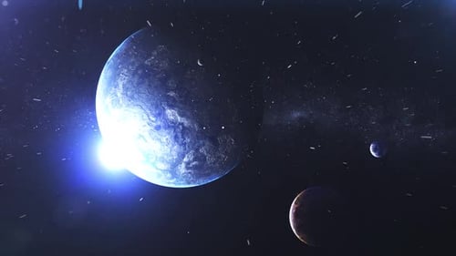 fond animé Terre et autres planètes spatiales